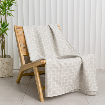 Cuvertură designer pentru canapea din amestec de lână, linii geometrice, stil modern simplu, geometrică abstractă, potrivită pentru hoteluri, imprimare logo: da