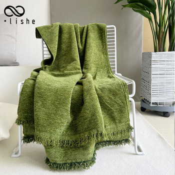 Тасел покривка за края на леглото - едноцветен модел, Нов китайски стил, 2–5% свиване, флис одеяло
