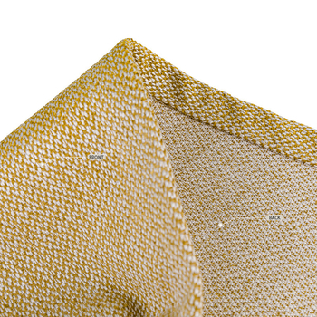 Pled s resicama od lanenog smjesa – senf žuta, moderan minimalistički stil, hotelski stil, jednobojna boja