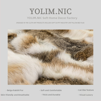 Jänese karusnahast pleed, kollakas-pruun toon, hotellistiil, loomamustrite seeria (Materjal: jänese karusnahk; Stiil: loomamustrite seeria; Muster: muu; Stiilipositsioon: hotell)