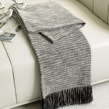 Pătură pentru canapea cu dungi, din amestec de bumbac și poliester, stil hotelier