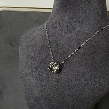 Colier din cupru cu lanț în formă de O, design multistrat, pandant din cupru, finisaj electroplacat, stil minimalist geometric