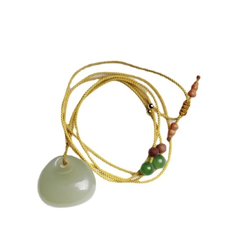 Ogrlica: Prirodni Hetian jade, mali privjesak u obliku školskog ruksaka, unisex, prirodni stil, Dream Zheng Crystal marka