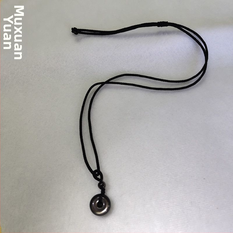 Náhrdelník z obsidiánu s príveskom so znamením zverokruhu, unisex, leštený povrch