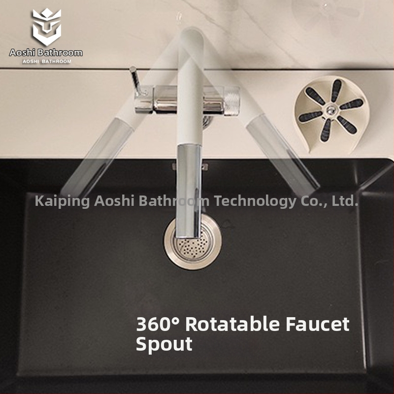 Robinet de bucătărie cu extensie, din cupru, supapă cu disc ceramic, conductă PEX încorporată, intrare/ieșire 2,0 cm