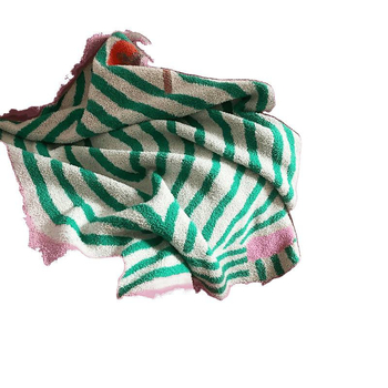 Cuvertură pentru canapea cu finisaj semi-catifea, material poliester, model cu dungi, vară ușoară, stil floral