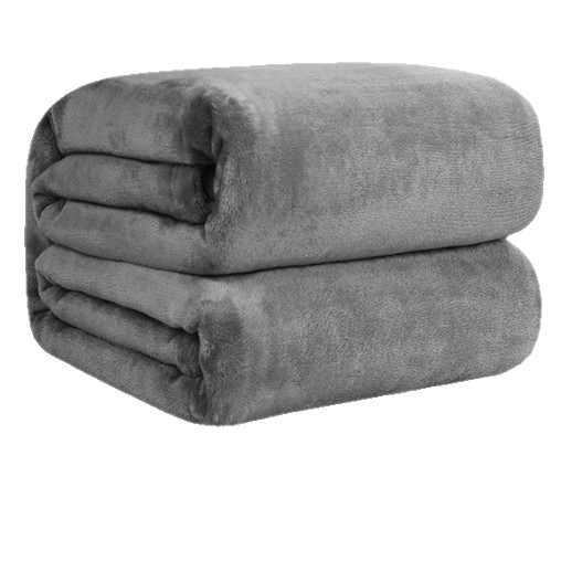 Zimski flanelni pokrivač, pokrivač za odmor, 200×230 cm, svijetlosiva jednobojna, prilagodljiv za urede, hoteli i domove studenata