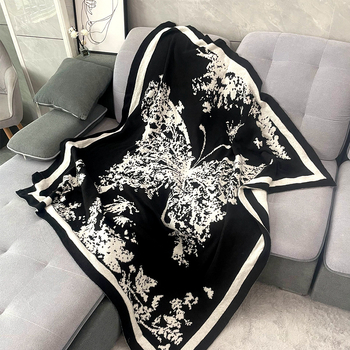 Плетено одеяло за диван с геометричен модел, полиестер, около 400 г, подходящо за пролет и есен, свиване 3–5%