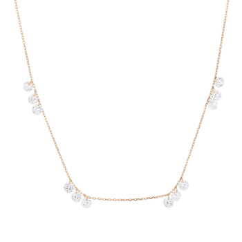 Colier din argint 925 cu lanț plat transversal, pandant geometric în formă de picătură de cristal, 2 g, stil rece