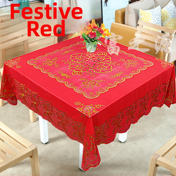 PVC kvadrātiskais galdauta klājs, jauna ķīniešu stila, biezs un ūdensizturīgs, piemērots konferenču galdiem un biroja galdiem (PVC, kvadrātiskais, biezs, ūdensizturīgs)