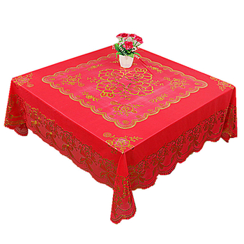 PVC kvadratni stolnjak, novokineskog stila, debeli i vodootporni, za konferencijske stolove i uredske stolove (PVC, kvadratni, debeli, vodootporni)