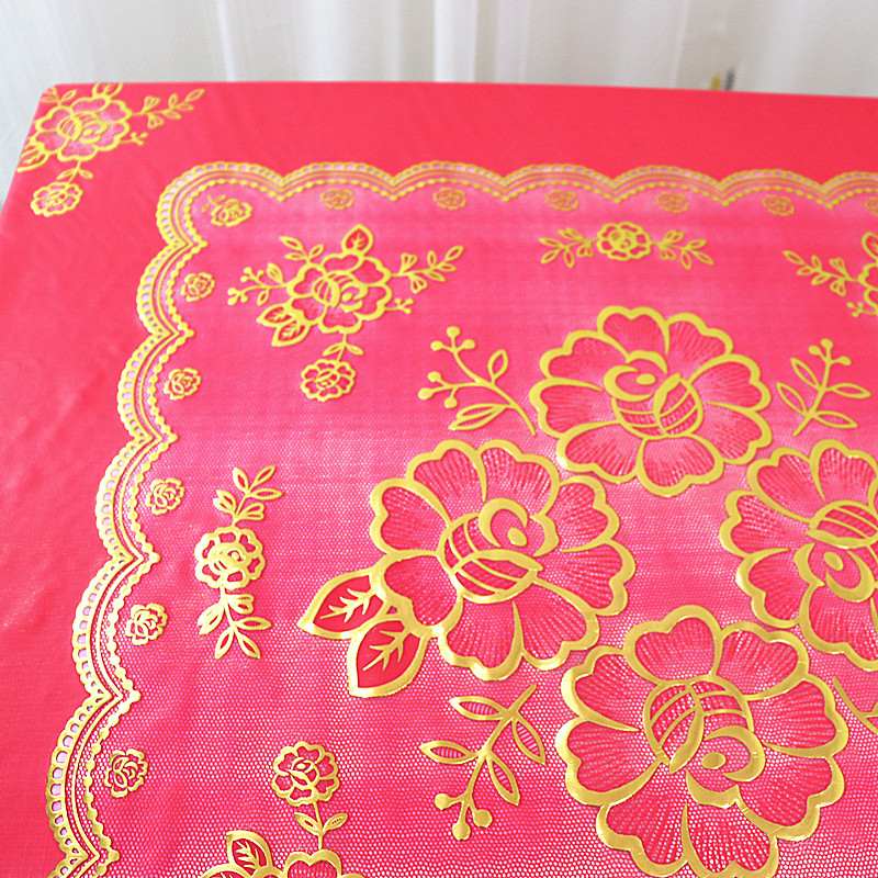 PVC kvadratni stolnjak, novokineskog stila, debeli i vodootporni, za konferencijske stolove i uredske stolove (PVC, kvadratni, debeli, vodootporni)