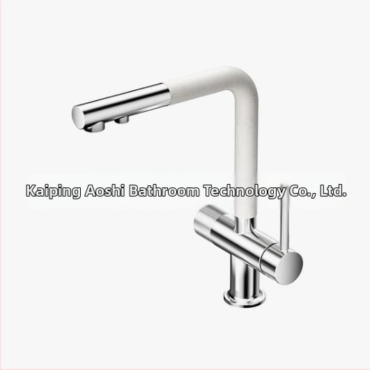 Bakrena izvlačna kuhinjska slavina S08, keramički disk ventil, PEX ugrađene cijevi