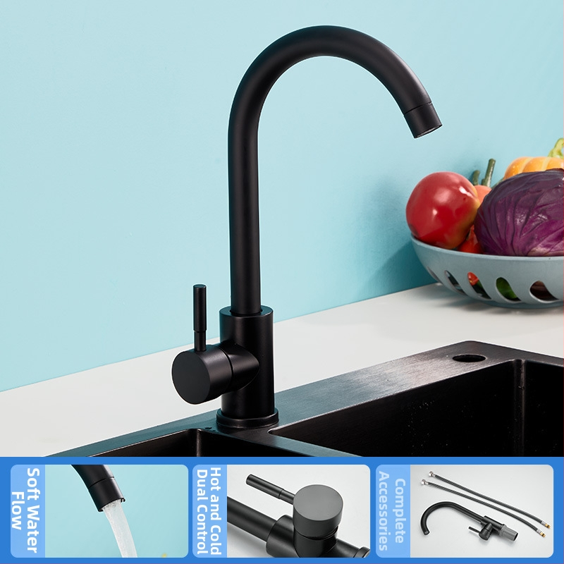 Nerūdijančio plieno virtuvės elektrinis karšto ir šalto vandens čiaupas, modelis 11629, šlifuotas paviršius, keraminių disko vožtuvas