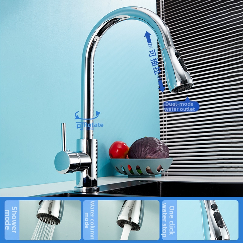 Nerūdijančio plieno virtuvės elektrinis karšto ir šalto vandens čiaupas, modelis 11629, šlifuotas paviršius, keraminių disko vožtuvas