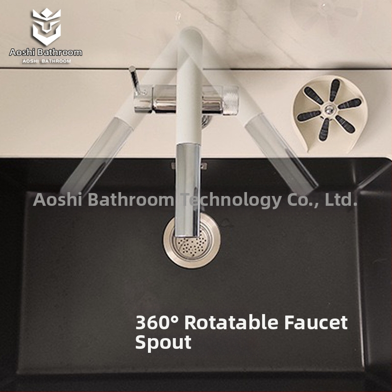 Robinet de bucătărie cu ieșire retractabilă, corp din cupru, model S08, robinet cu disc ceramic, 2,0 cm intrare/ieșire, finisaj electroplatinat