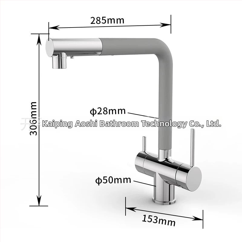 Robinet de bucătărie cu ieșire retractabilă, corp din cupru, model S08, robinet cu disc ceramic, 2,0 cm intrare/ieșire, finisaj electroplatinat