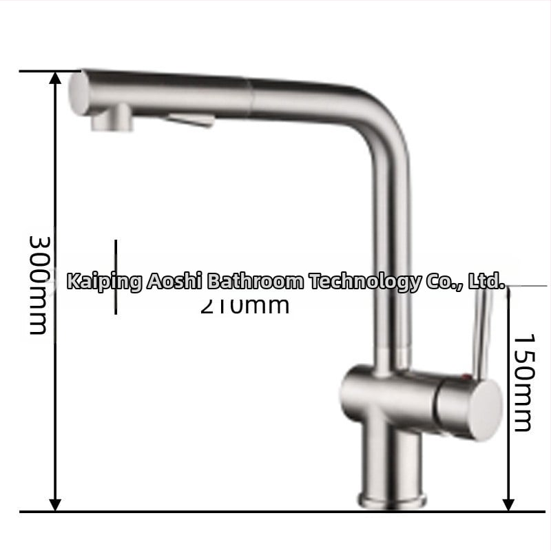 Robinet de bucătărie cu ieșire retractabilă, corp din cupru, model S08, robinet cu disc ceramic, 2,0 cm intrare/ieșire, finisaj electroplatinat