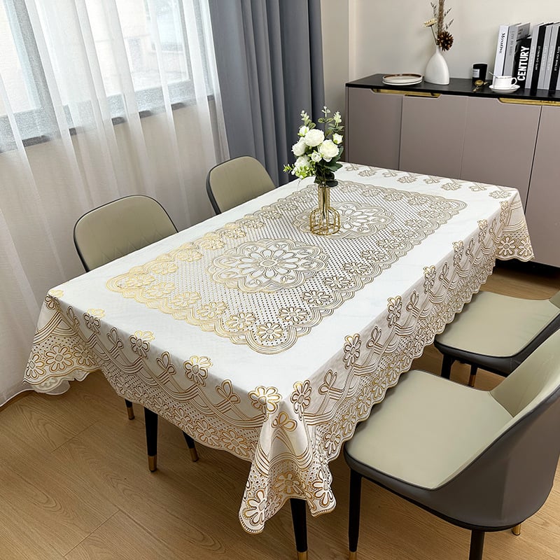 PVC stolnjak, pravokutan, cvjetni uzorak, vodootporan, protuklizni