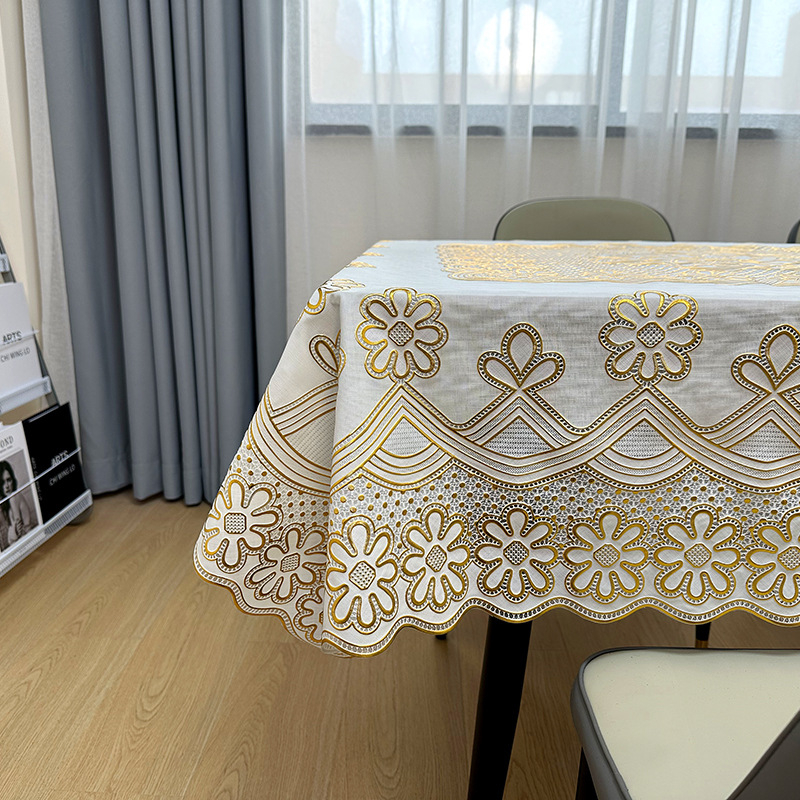 PVC stolnjak, pravokutan, cvjetni uzorak, vodootporan, protuklizni