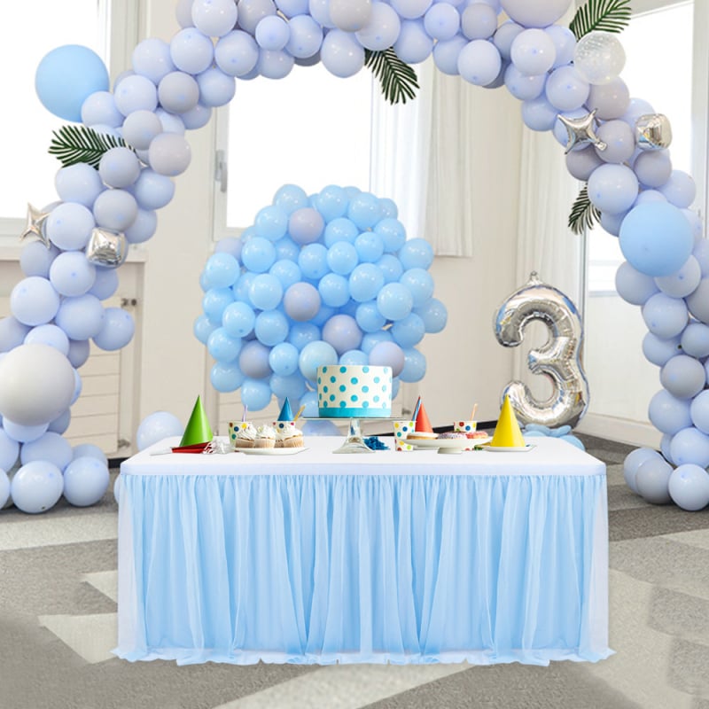 Friz za stol od najlona s mrežastim uzorkom, plisirana, pravokutnog oblika, hotelski stil – moderni minimalistički