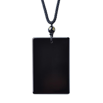 Unisex privjesak od prirodnog obsidijana s talismanom za mir, motiv životinja/zodijak, polirani završetak