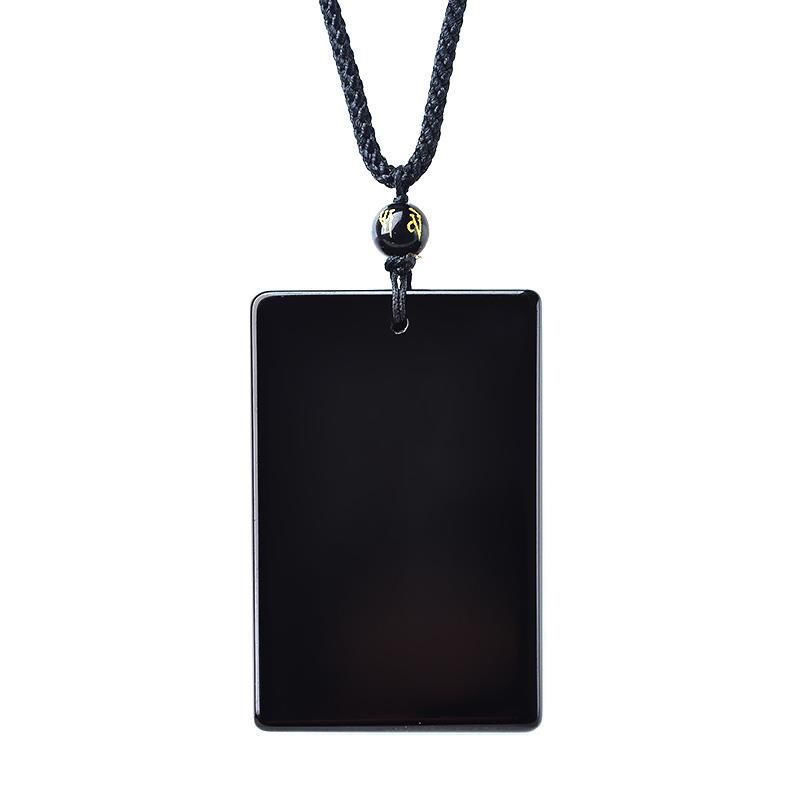 Unisex privjesak od prirodnog obsidijana s talismanom za mir, motiv životinja/zodijak, polirani završetak