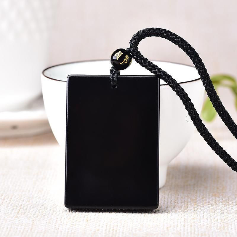 Unisex privjesak od prirodnog obsidijana s talismanom za mir, motiv životinja/zodijak, polirani završetak