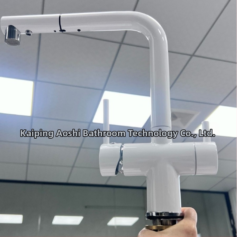 Robinet de bucătărie cu retractare, purificator de apă trei în unu, din cupru, conductă PEX încorporată, robinet cu disc ceramic, model S08