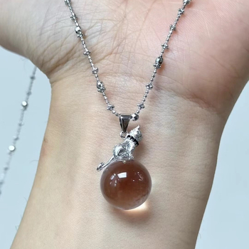 Eleganta kaklarota ar kristālu, 925 sudrabs, individuāli iepakota