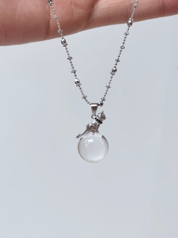 Eleganta kaklarota ar kristālu, 925 sudrabs, individuāli iepakota