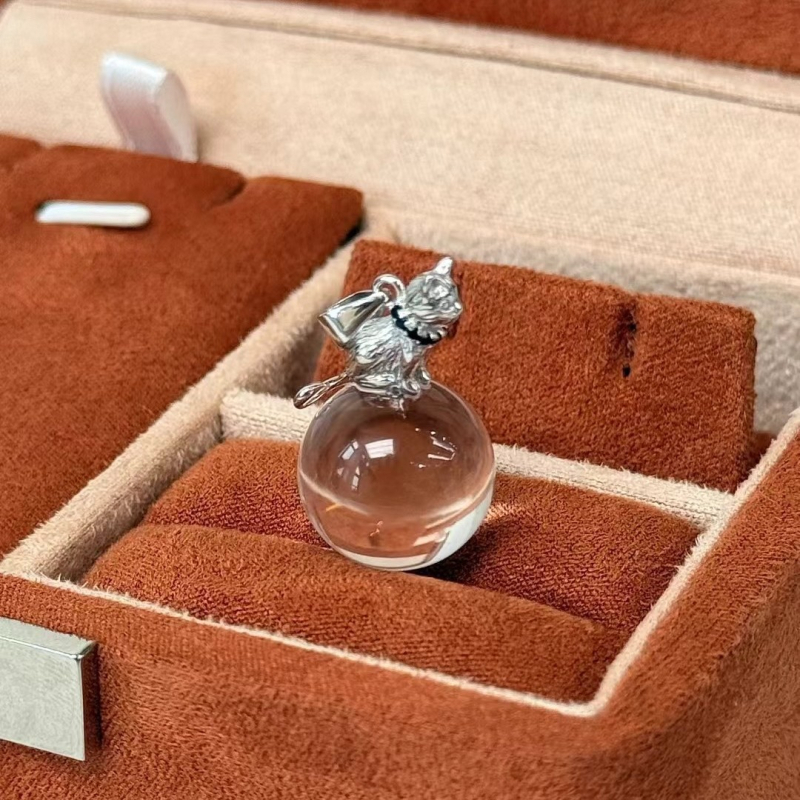 Eleganta kaklarota ar kristālu, 925 sudrabs, individuāli iepakota