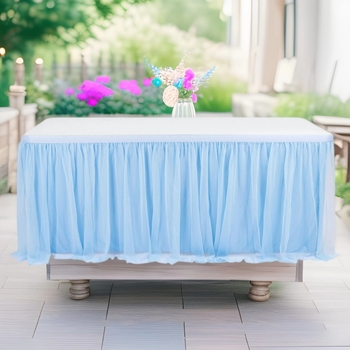 Stolna suknja od najlonske mreže, plisirana, pravokutnog oblika, moderni minimalistički hotelski stil