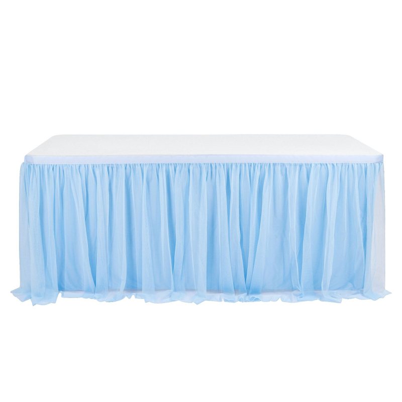 Stolna suknja od najlonske mreže, plisirana, pravokutnog oblika, moderni minimalistički hotelski stil