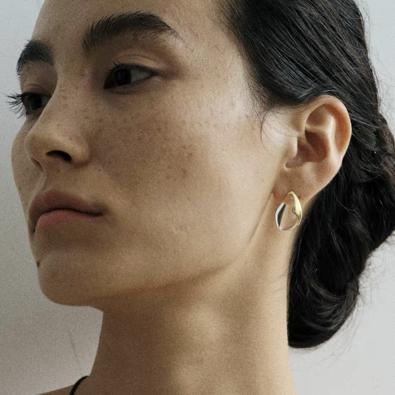 Set nakita: ogrlica s kristalom i kapljastim naušnicama, zlatno-pozlaćeni bakreni elementi, voskovana užadna ogrlica, casual stil