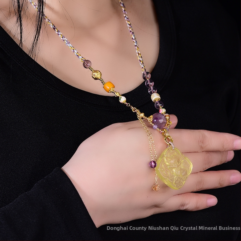 Ripats ametisti ja vaske, etnilise stiiliga, bränd Qiu yi