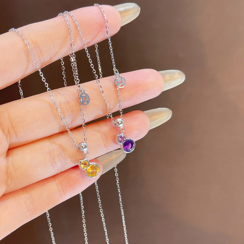 Ogrlica od srebra 925 s privjeskom od srebra 925, križasti lanac, elektroplatiranje, Novi kineski stil