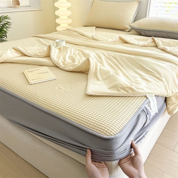 Ice Silk hűsítő ágyneműszett, négy darab – 100% pamut, töltet toll-selyem pamutkeverék, reaktív nyomtatás, INS stílus