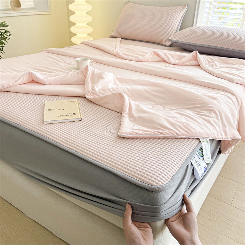 Ice Silk hűsítő ágyneműszett, négy darab – 100% pamut, töltet toll-selyem pamutkeverék, reaktív nyomtatás, INS stílus