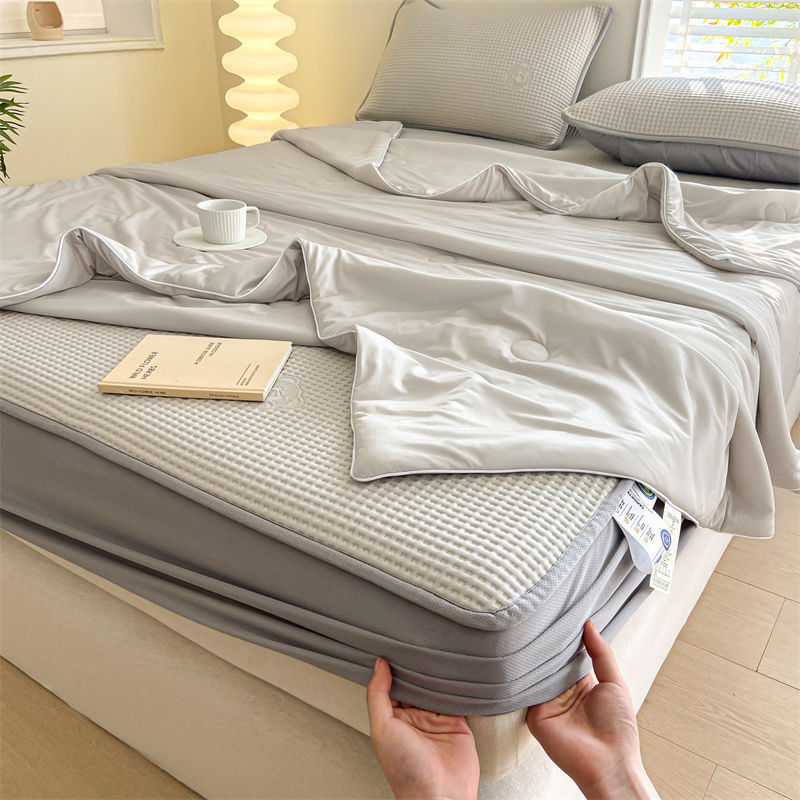 Ice Silk hűsítő ágyneműszett, négy darab – 100% pamut, töltet toll-selyem pamutkeverék, reaktív nyomtatás, INS stílus