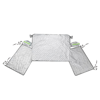 Κάλυμμα χιονιού αυτοκινήτου για το μπροστινό παρμπρίζ – ύφασμα με επικάλυψη αργύρου, τοποθέτηση με κύπελλο αναρρόφησης, παγκόσμια εφαρμογή, μοτίβο πλέγμα