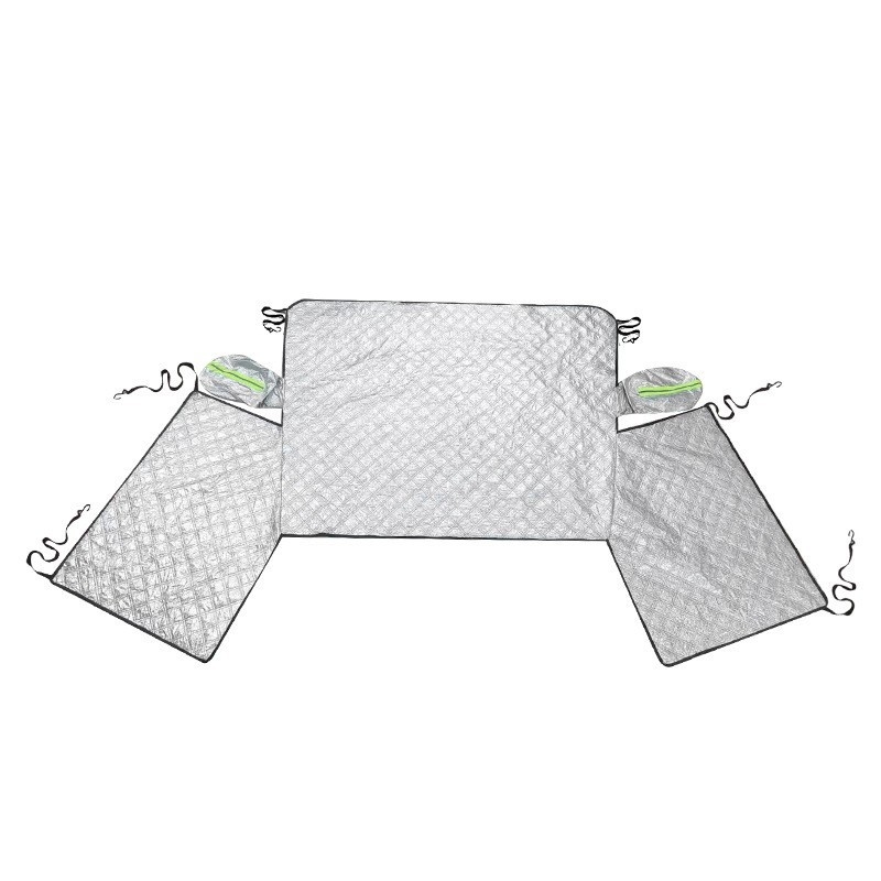 Κάλυμμα χιονιού αυτοκινήτου για το μπροστινό παρμπρίζ – ύφασμα με επικάλυψη αργύρου, τοποθέτηση με κύπελλο αναρρόφησης, παγκόσμια εφαρμογή, μοτίβο πλέγμα