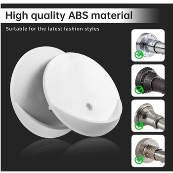 Самозалепващ държач за пръчка за завеси – против падане, кръгла пръчка, железен, единична кука, модерен стил, товар 1–3 кг