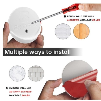 Самозалепващ държач за пръчка за завеси – против падане, кръгла пръчка, железен, единична кука, модерен стил, товар 1–3 кг