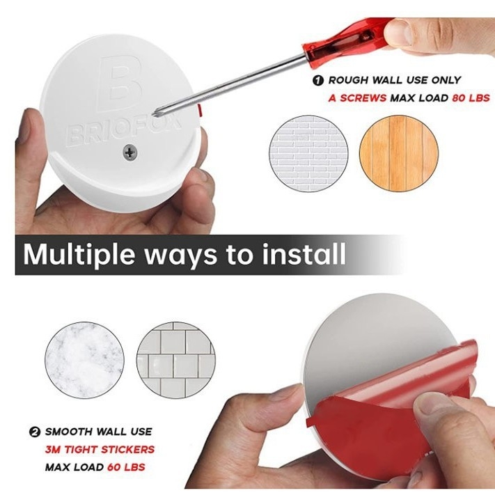 Самозалепващ държач за пръчка за завеси – против падане, кръгла пръчка, железен, единична кука, модерен стил, товар 1–3 кг