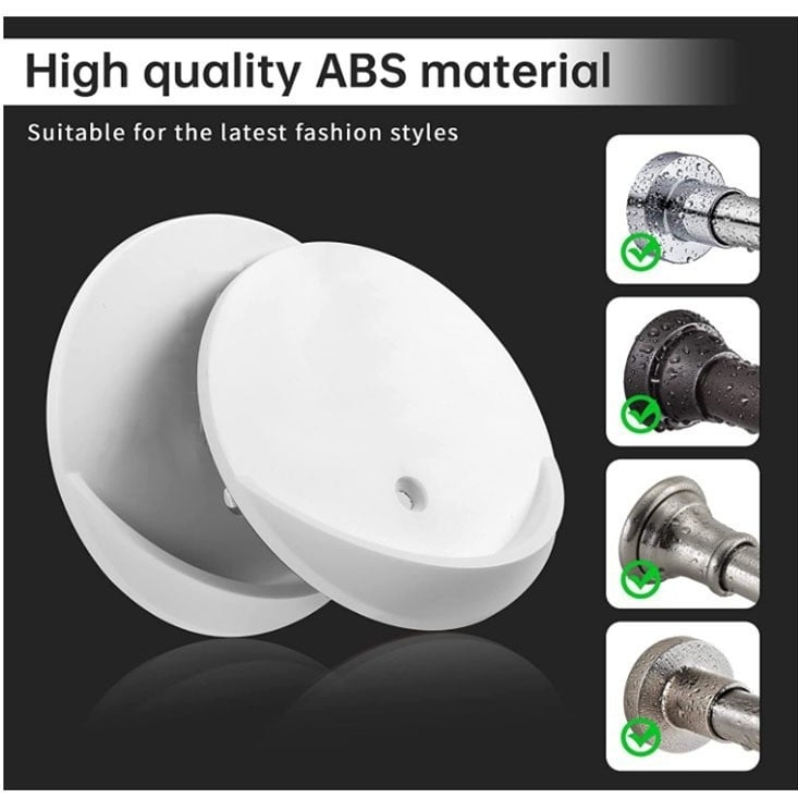 Самозалепващ държач за пръчка за завеси – против падане, кръгла пръчка, железен, единична кука, модерен стил, товар 1–3 кг