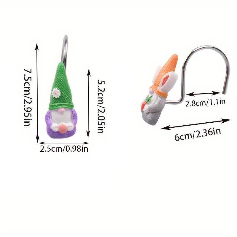 Jiahao sveķu dušas aizkaru gredzens — mūsdienīgs minimālisma stils, roku krāsots zaķa dizains