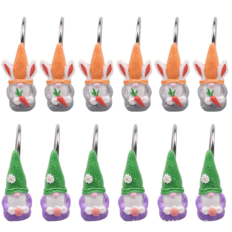 Jiahao sveķu dušas aizkaru gredzens — mūsdienīgs minimālisma stils, roku krāsots zaķa dizains