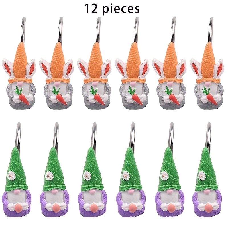 Jiahao sveķu dušas aizkaru gredzens — mūsdienīgs minimālisma stils, roku krāsots zaķa dizains