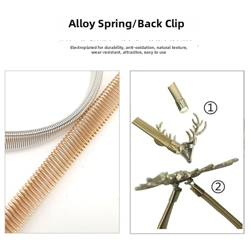 Klip za zavjese s oprugom – motiv jelen, model 001, legura, stil lagani luksuz (Obrada i prilagodba: Da)